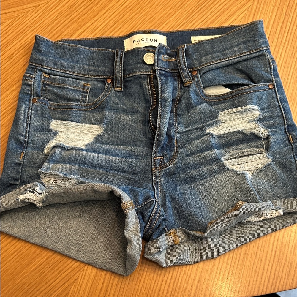 PacSun Distressed Blue Jean Shorts